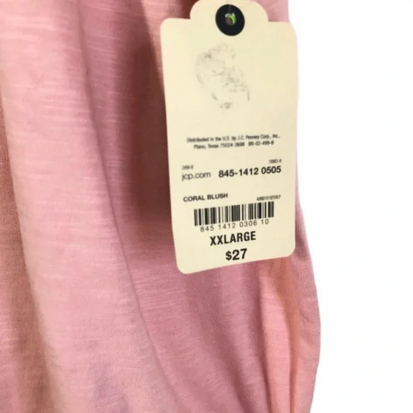 St. John’s Bay | Top Size XXL Eyelet Flutter Sleeves Pink Casual Tee NWT - Picture 4 of 5